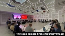 Privredna komora Srbije, sastanak povodom krize u Ukrajini, Beograd, 28. februar, 2022. 