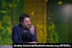 Сергій Притула у студії Радіо Свобода під час запису «Суботнього інтерв’ю»