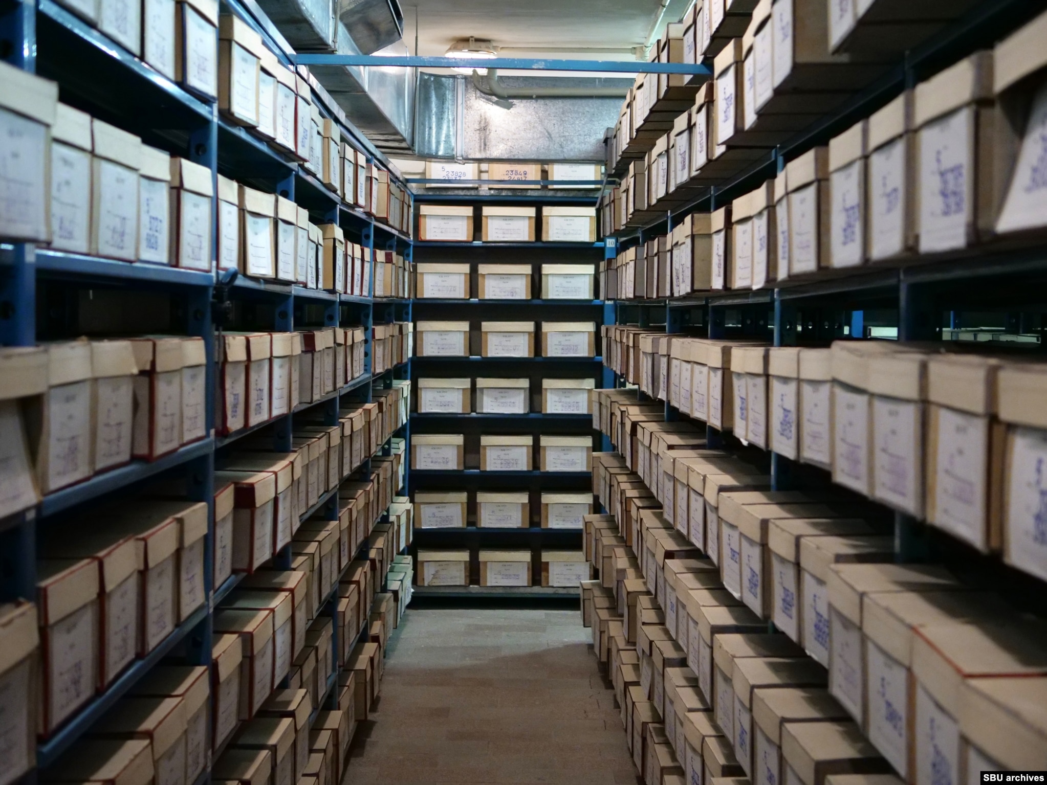 The SBU (Security Service Of Ukraine) archive in Kyiv, which holds tens of thousands of KGB documents now accessible to the public.