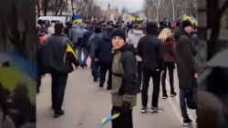Shots Fired In Ukrainian City As Locals Protest Against Russian Occupation