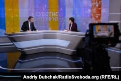 Міністр оборони України у 2019-20 роках Андрій Загороднюк і ведуча Інна Кузнецова