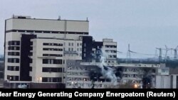 ზაპოროჟიეს ატომური ელექტროსადგურის ადმინისტრაციული შენობის დაზიანებული ნაწილი, 4 მარტი, 2022 წელი
