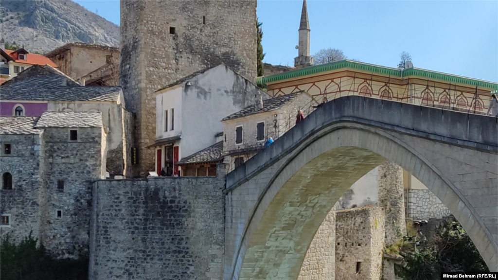 Mostar the Old bridge / before and after project/ 30 years of war