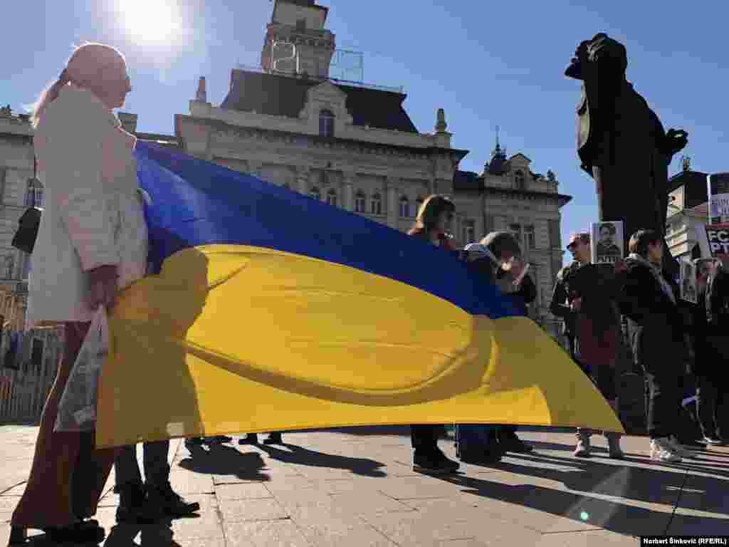 Mnogi su nosili nacionalne simbole i boje Ukrajine