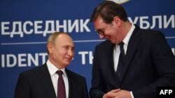 Vladimir Putin i Aleksandar Vučić u Beogradu, 2019. godine 