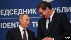 Ruski predsednik Vladimir Putin i predsednik Srbije Aleksandar Vučić tokom susreta u Beogradu u januaru 2019. godine.