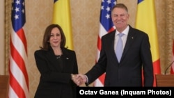 U.S. Vice President Kamala Harris met with Romanian President Klaus Iohannis on March 11, praising his country for taking in thousands of people fleeing the fighting in neighboring Ukraine. 