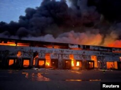 Пожар в склад край Киев в събора сутринта
