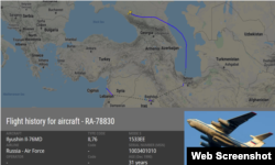 Переліт літака Іл-76-МД з бортовим номером RA-78830 з аеропорту поблизу Краснодара в напрямку Сирії, 2 березня 2022 року
