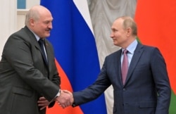 Александр Лукашенко в гостях у Владимира Путина в Кремле. 18 февраля 2022 года