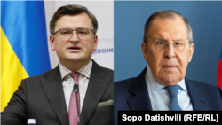 Украина сыртқы істер министрі Дмитрий Кулеба және Ресей сыртқы істер министрі Сергей Лавров. 