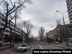 Buildings in Mariupol have been gutted by Russian strikes and the fires they cause.