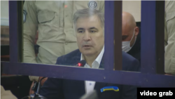 Mikheil Saakashvili in court on April 20.