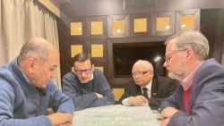 Janez Janša, Mateus Moravijecki, Jaroslav Kačinjski i Petr Fijala u Kijevu