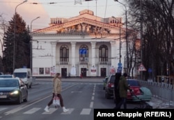 A February 6, 2022, photo of the Mariupol Drama Theater