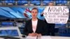 Russian Channel One evening news was interrupted by an antiwar activist Marina Ovsyannikova
