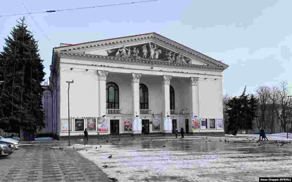 The Mariupol Drama Theater on Theater Square, which dates back to 1887, as photographed by RFE/RL&#39;s Amos Chapple in early February.