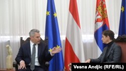 Србија- српската премиерка Ана Брнабиќ се состана со австрискиот канцелар Карл Нехамер на 17 март во Белград