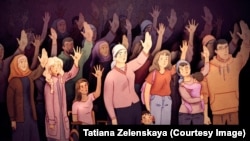 Қирғизистонда харассментга қарши уюштирилган кампания доирасида чизилган расмлардан бири.