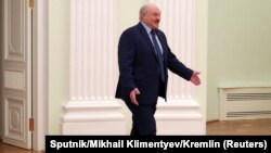 Аляксандар Лукашэнка на сустрэчы з Уладзімірам Пуціным у Крамлі, 11 сакавіка 2022 г.