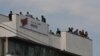 Protest radnika na krovu nikšićke Željezare Toščelik, Nikšić 12. avgust 2022.
