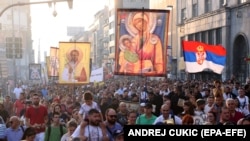 Протестен марш во Белград против Europride, 28.08.2022.
