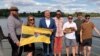 Serbia -- The founder of Liberland Vit Jedlička with "citizens" on the ship on Danube river, Serb-Croatian border, August 11, 2022 