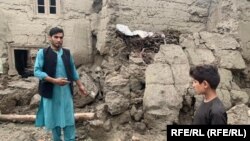 یکی از منازل مسکونی ویران شده از اثر سیلاب در ولایت کاپیسای افغانستان