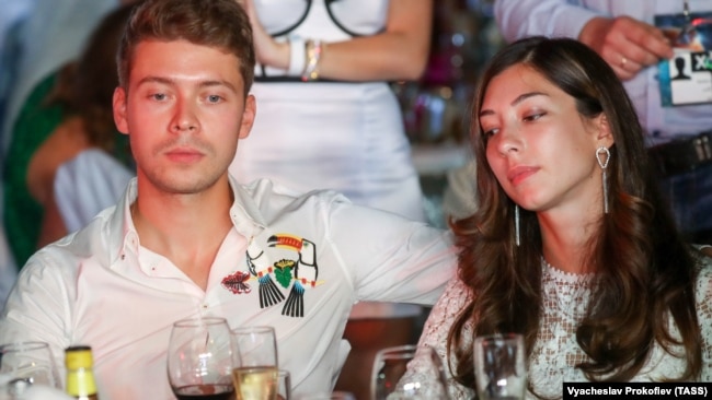 Ilya Medvedev at a gala evening in Sochi with Yana Grigoryan, who is beieved to be his girlfriend.