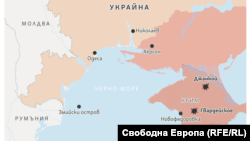 Орусия аннексиялаган Крым жана Украинанын башка аймактары.
