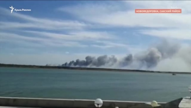 Новофедорівка: вибухи в районі військового аеродрому (відео)