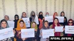 تصویر آرشیف: شماری از زنان معترض در کابل 