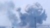 Дым ад выбуху боепрыпасаў у Джанкойскім раёне, 16 жніўня 2022 