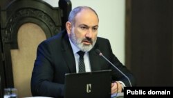 Armenian Prime Minister Nikol Pashinian speaks at a weekly cabinet meeting (file photo).