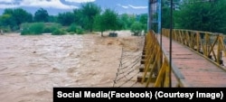 Floodwater in the eastern Afghan province of Laghman.