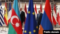 Belgium - Armenian Prime Minister Nikol Pashinian and Azerbaijani President Ilham Aliyev begin talks in Brussels, August 31, 2022.