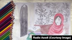 A Kabultól északra fekvő tartományból származó Farahnaz rajza