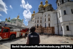 Киево-Печерская лавра после российского удара в ночь на 15 июня