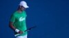 Serbian tennis player Novak Djokovic practices at Melbourne Park on January 13 before his visa was again canceled by the Australian government.