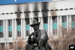 Центральная площадь в Алматы 11 января 2022 года