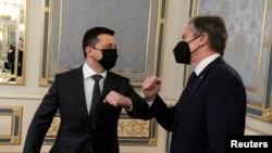 Владимир Зеленский и Энтони Блинкен на встрече в Киеве, 19 января 2022 года
