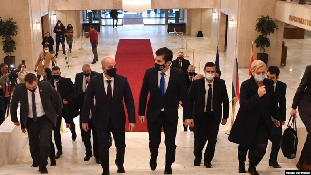 Софија- премиерите Димитар Ковачевски и Ангел Димитров на заедничка седница на македонската и бугарската влада, 25.1.2022