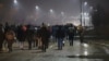 Protesters gather on the streets of Almaty on the evening of January 4. 