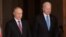 U.S. President Joe Biden (right) and Russian President Vladimir Putin arrive for a summit in Geneva on June 16, 2021.