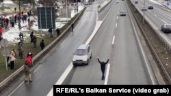 Hundreds of people on January 15 blocked the main north-south highway in Belgrade for more than an hour.