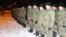 Russian troops after arriving in Belarus for military exercises in January
