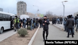 Veliko prisustvo policije na protestu u Aktauu, 3. januar