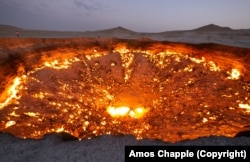 The Darvaza gas crater as photographed in 2012