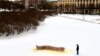 Ivan Volkov's snow sculpture in St. Petersburg.