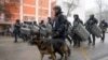 Полицейский спецназ в Алматы.